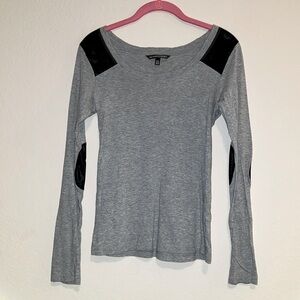 Victoria’s Secret Faux Leather Patch Long Sleeve Shirt - Size XS